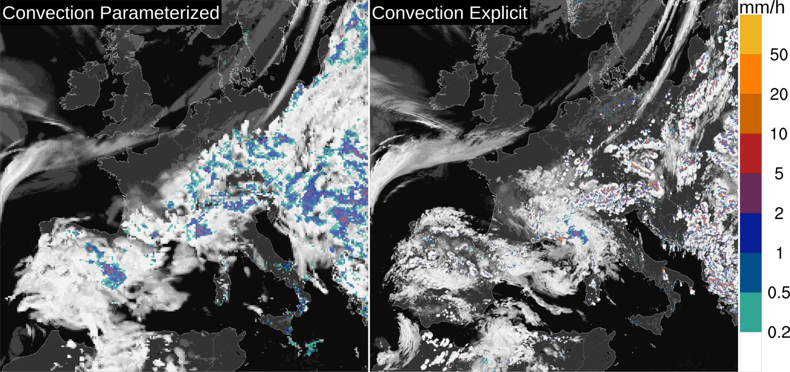 Enlarged view: Summertime convection in continental Europe