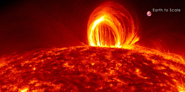 Vergrösserte Ansicht: Massenauswurf der Sonne. Foto: Satellit Soho Nasa Solar Dynamics Observatory