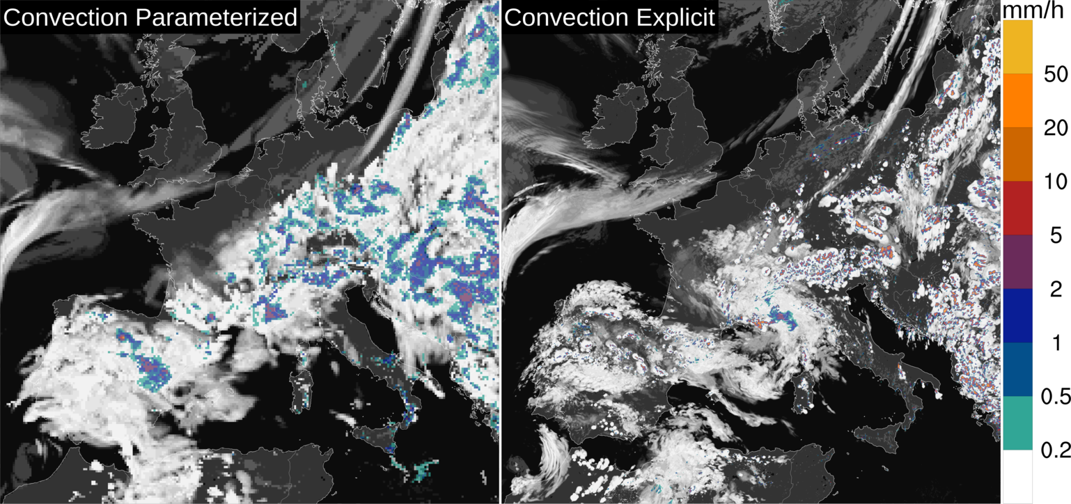 Visualisierung einer Klimasimulation über Europa